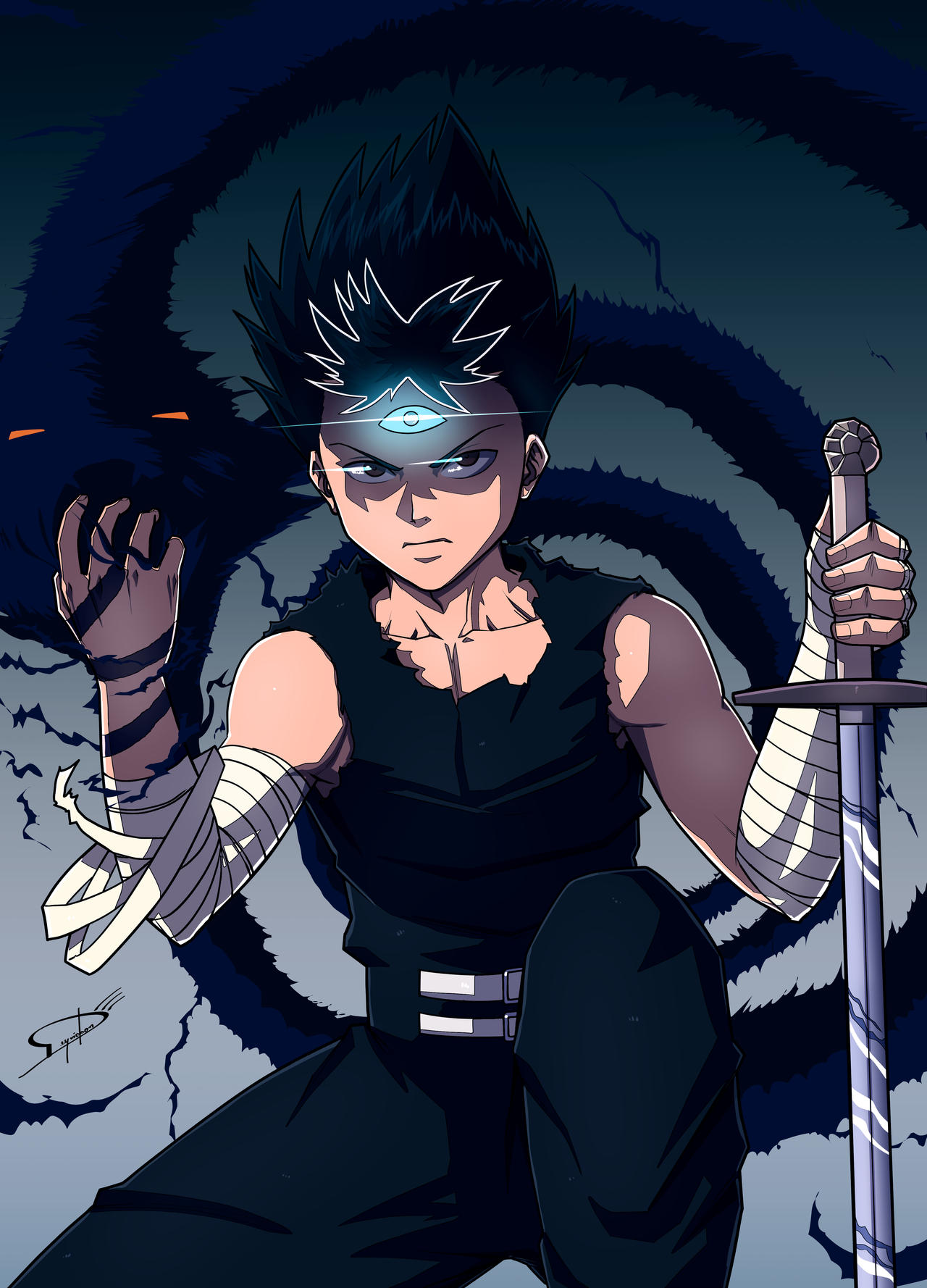 Commission : Hiei (Yu Yu Hakusho)