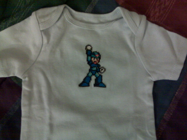 Mega Man - Cross-stitch Onesie