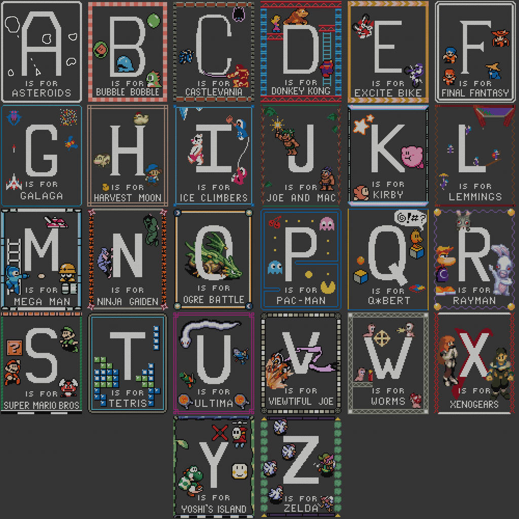 Video Game Alphabet Pattern