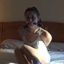 Girl Cleave Gagged on Bed