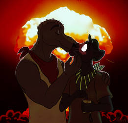 Real men kiss in front of explosions