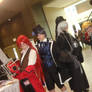 Grell, Ciel, Undertaker, and Ronald Knox