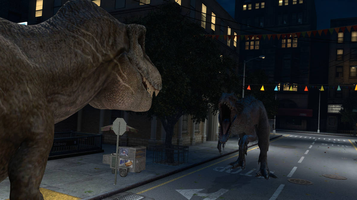 our rex is bigger than yours by richardtheallosauru on DeviantArt