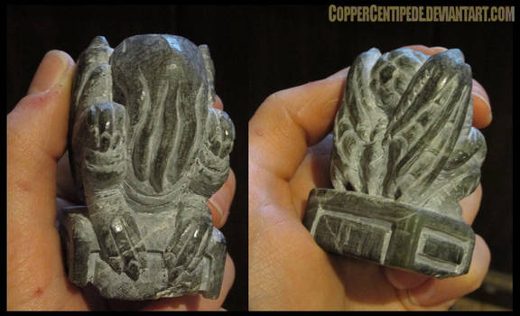 newest carved stone Cthulhu idol - WIP