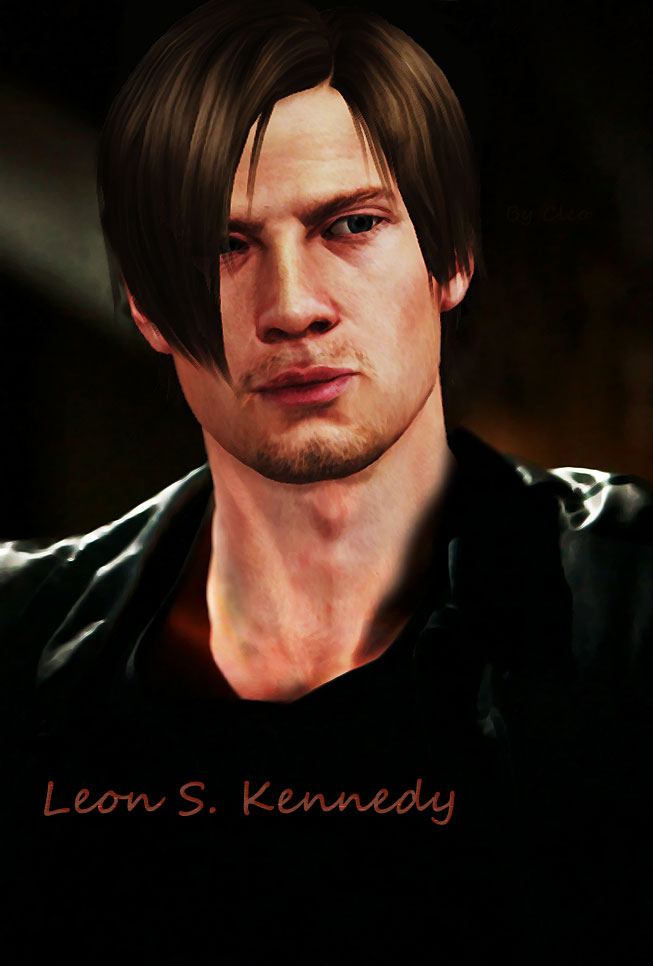 Leon in the black leather clothing