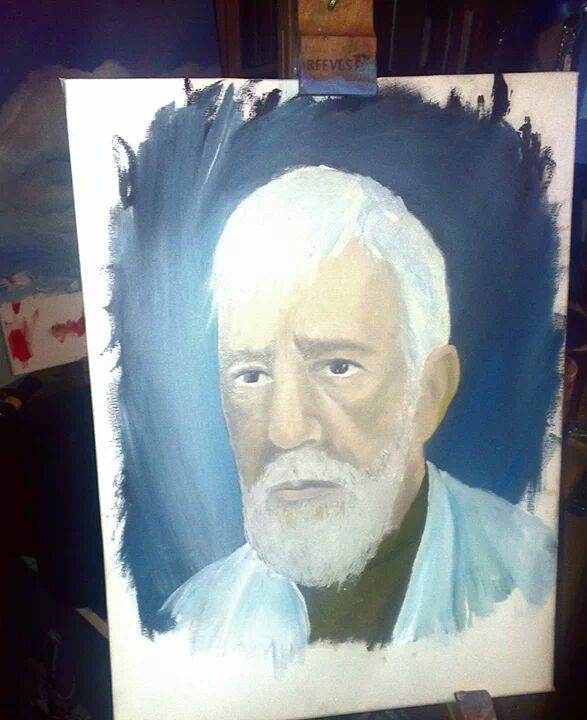 obi wan kenobi oil painting WIP