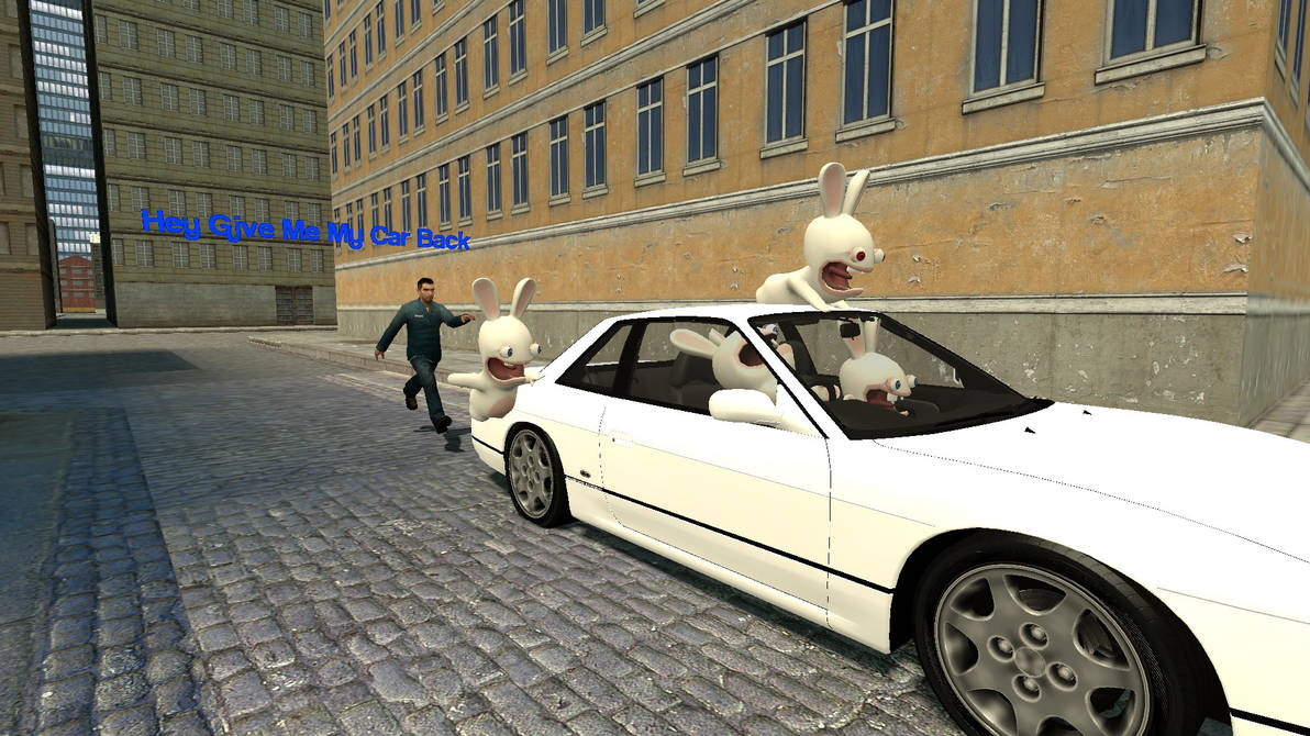 Evil Rabbid Driving Rabbids Steals a Car by BlueGachaTom113 on DeviantArt