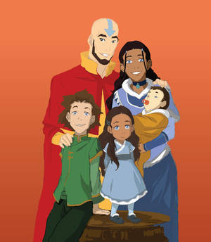 Aang and Katara's family (recoloured)