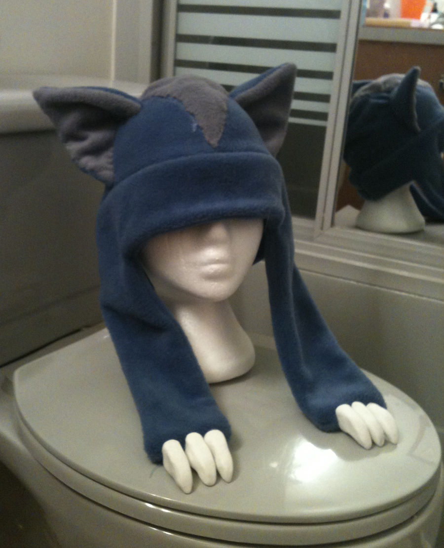 Blue and Grey Wolf hat
