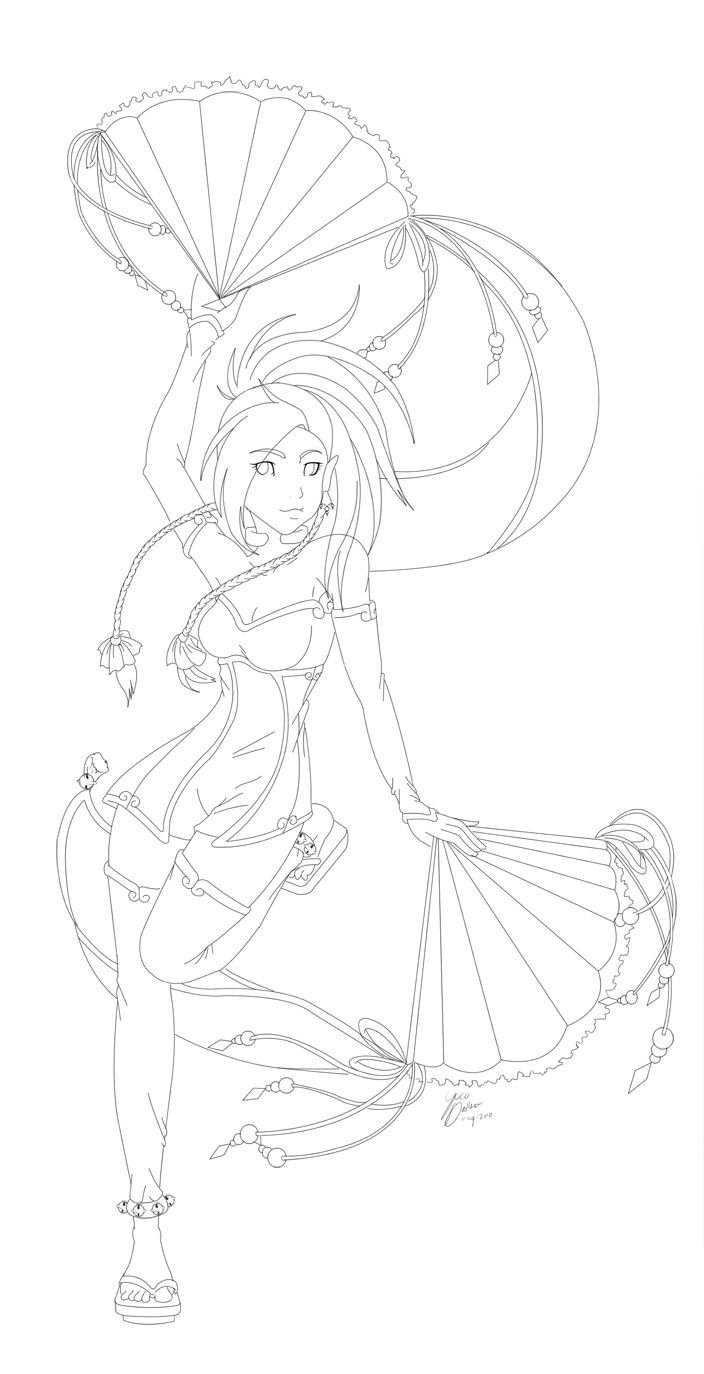 Fire Princess-new- Lineart