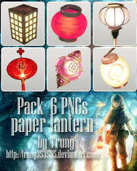 [02052016] Pack 6 PNGs Paper Lantern by Trung