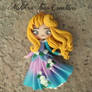 Aurora pink and blue dress polymer clay