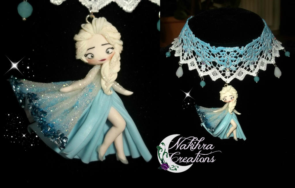 Elsa polymer clay necklace