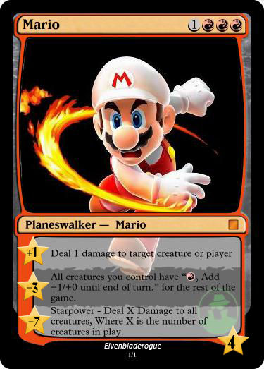 mario mtg card Lands Kart Proxy Bundle milkbean Mario planeswalker by elvenbladerogue on
