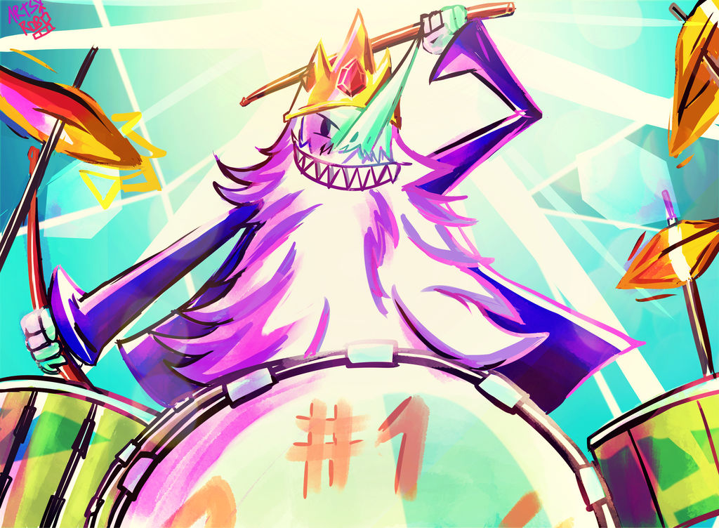 Ice King on the Drums! by NebulaRobo on DeviantArt