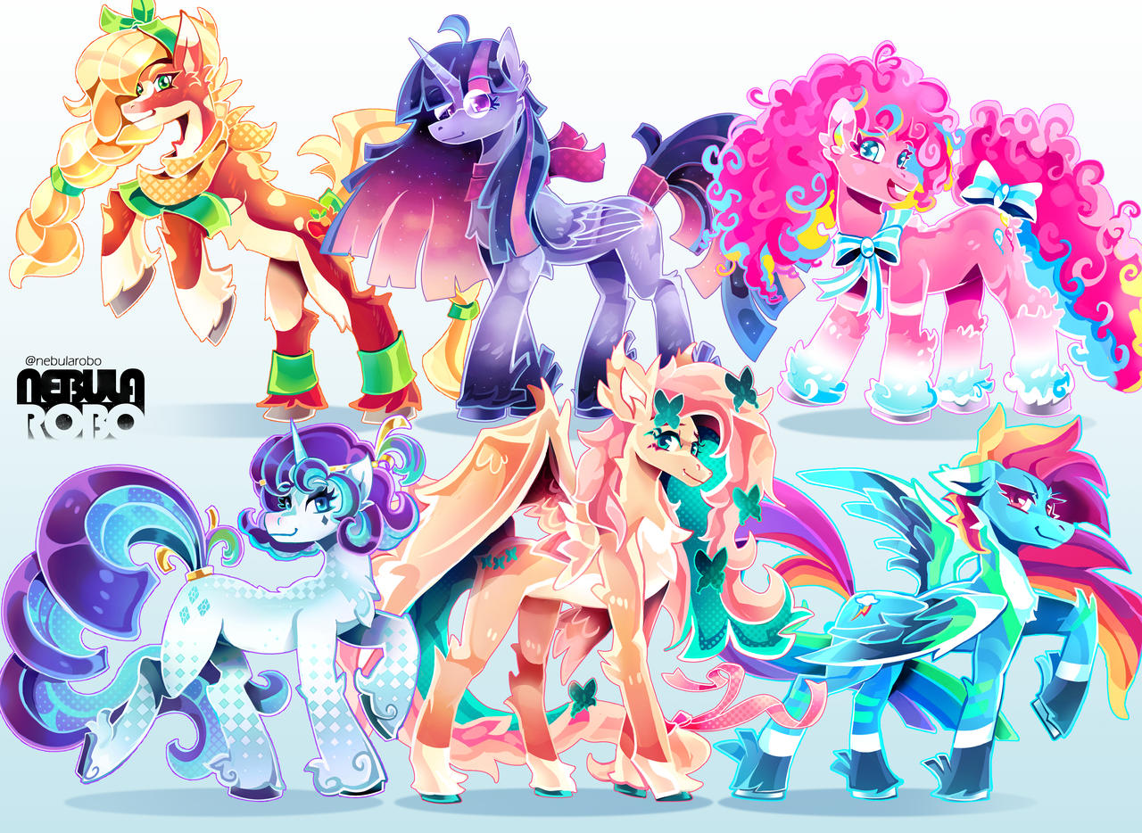 Mlp Rd Mane MLP Mane 6 Redesigned by NebulaRobo on DeviantArt