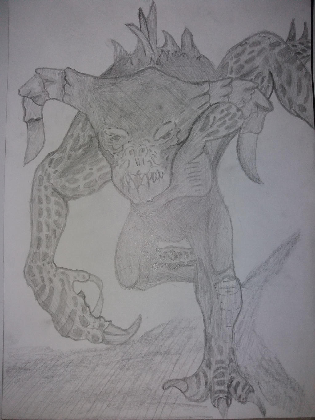 Deathclaw Inflation Deviantart Deathclaw drawing by AaronCantDraw on DeviantArt