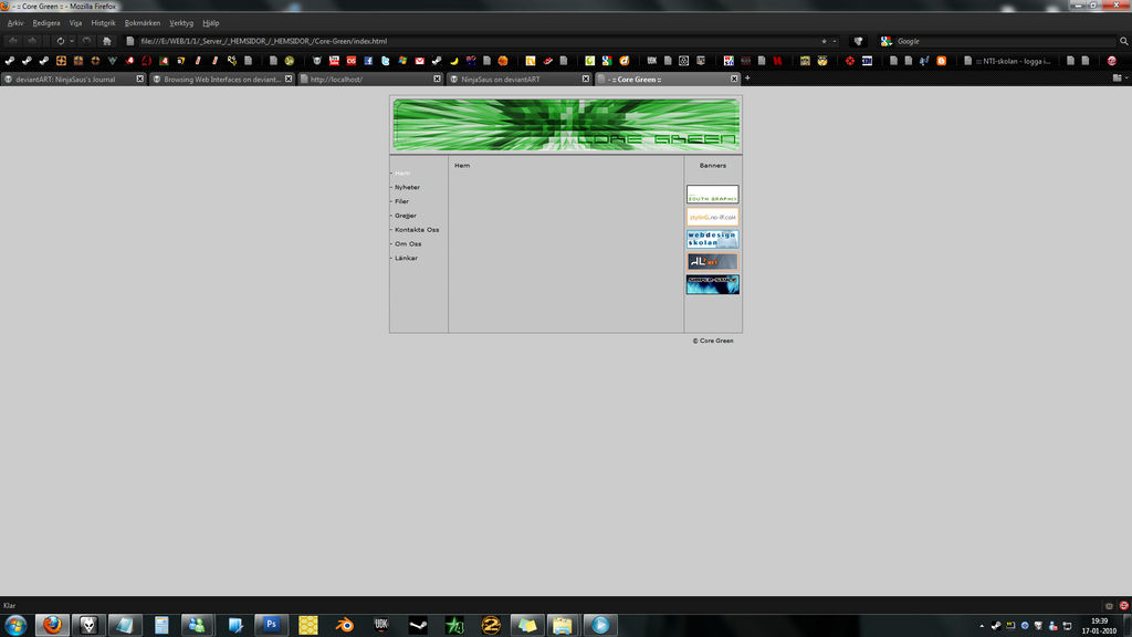 Old websites : Core Green by NinjaSaus