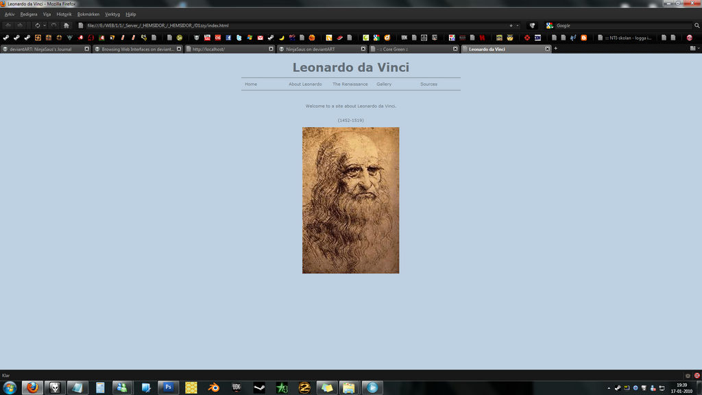 Old websites : Leonardo da Vin by NinjaSaus