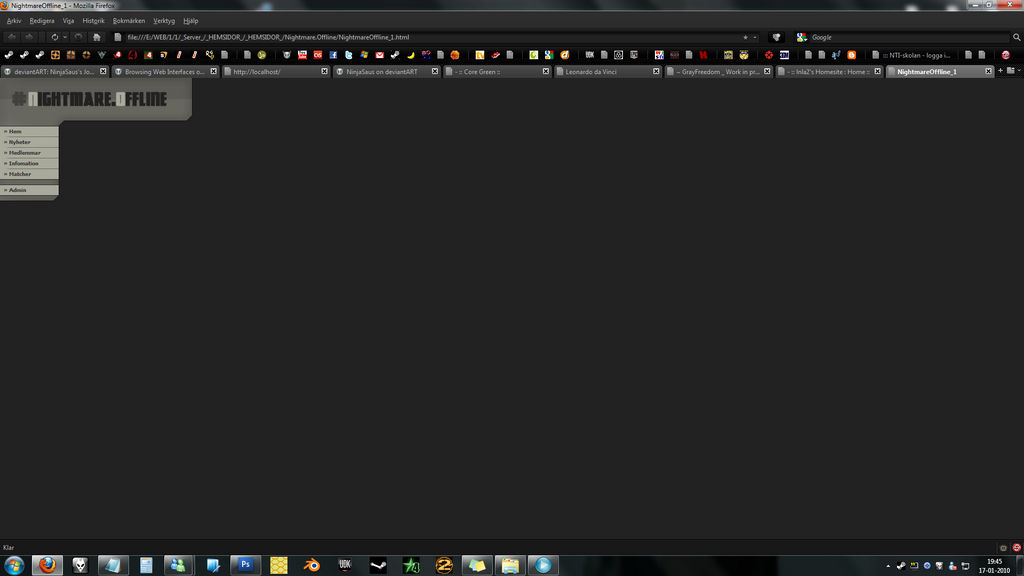 Old websites : Nightmare.Offli by NinjaSaus