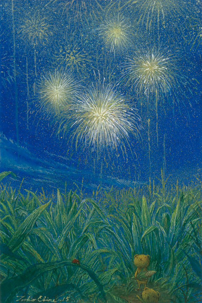 Fireworks of cornfield