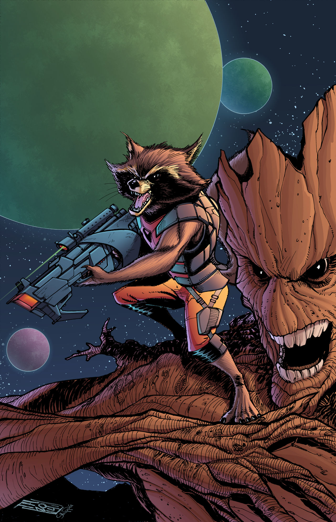 Rocket and Groot