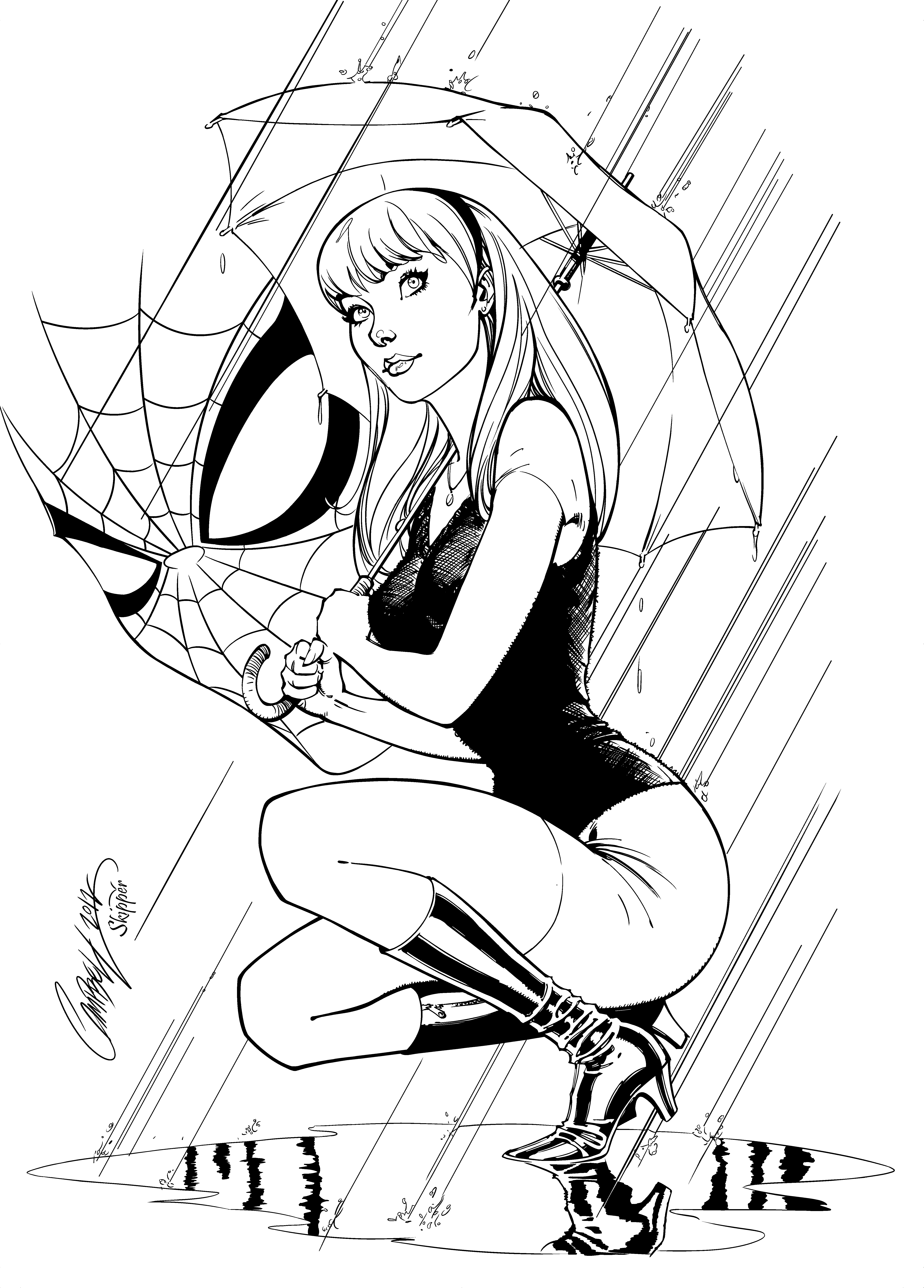 Gwen Stacy - Inks by J-Skipper on DeviantArt