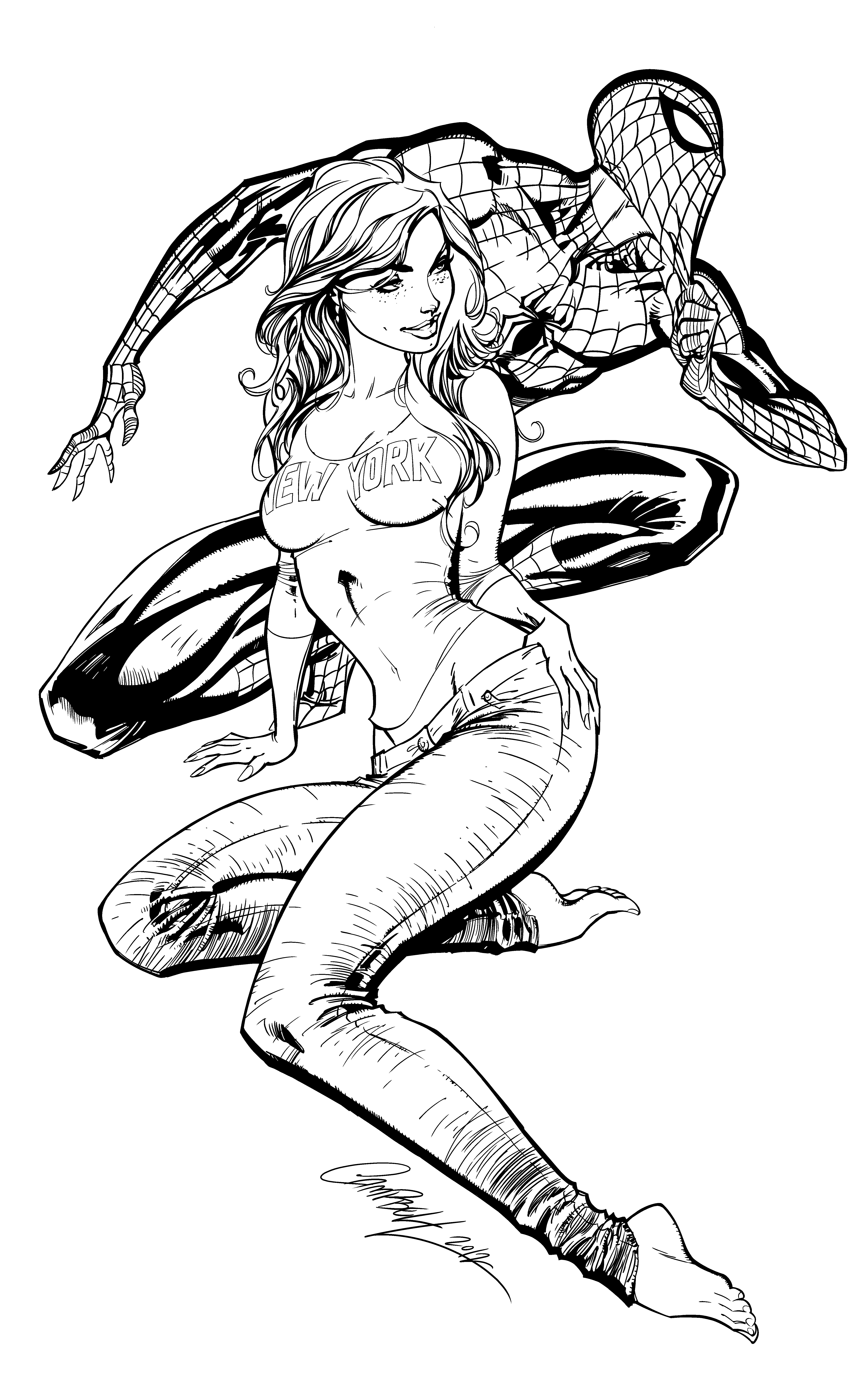 Spidey and MJ - Inks