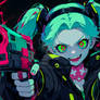 Rebecca in a cyberpunk world