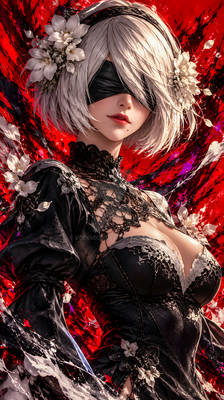 2B Amid Crimson Blossoms