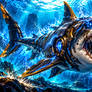 Cybernetic Megalodon in the Deep