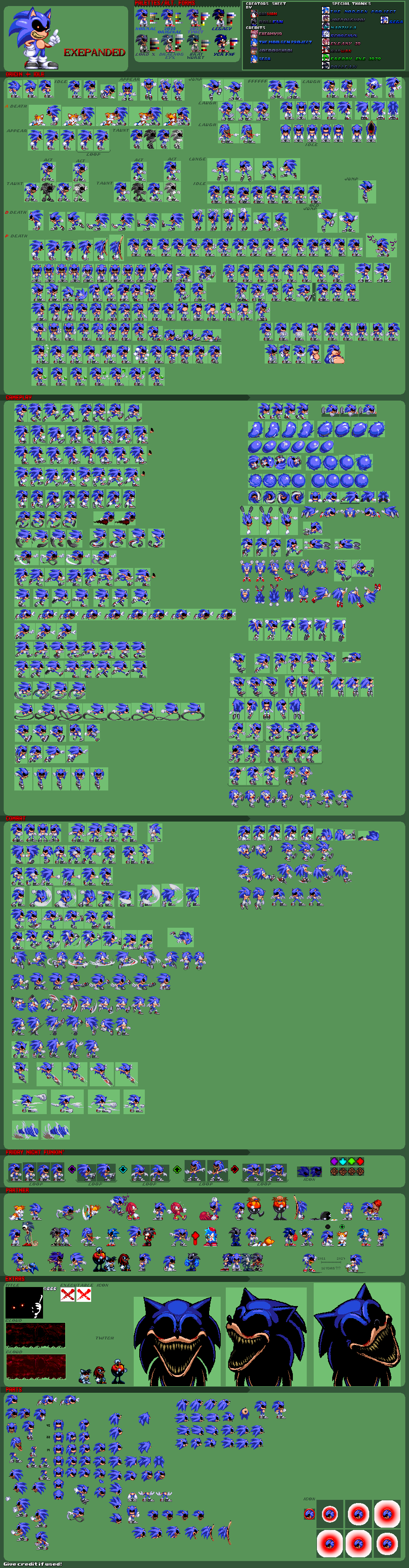 Modgen Executor Modgen Modern Sonic Exe 2011 Sprites Sheet by fyeyeuueur on DeviantArt
