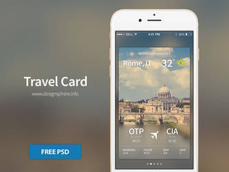Travel Card iOS - Free PSD