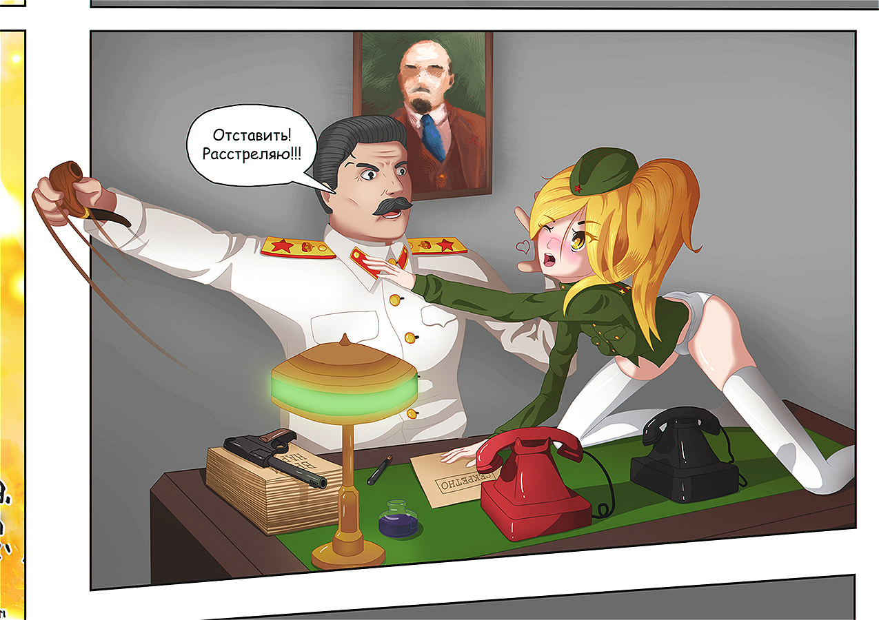 Сталин с аниме наушниками