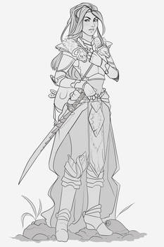 (COMMISSION) fantasy warrior Iravean - sketch