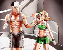 Shiro and Pidge working out