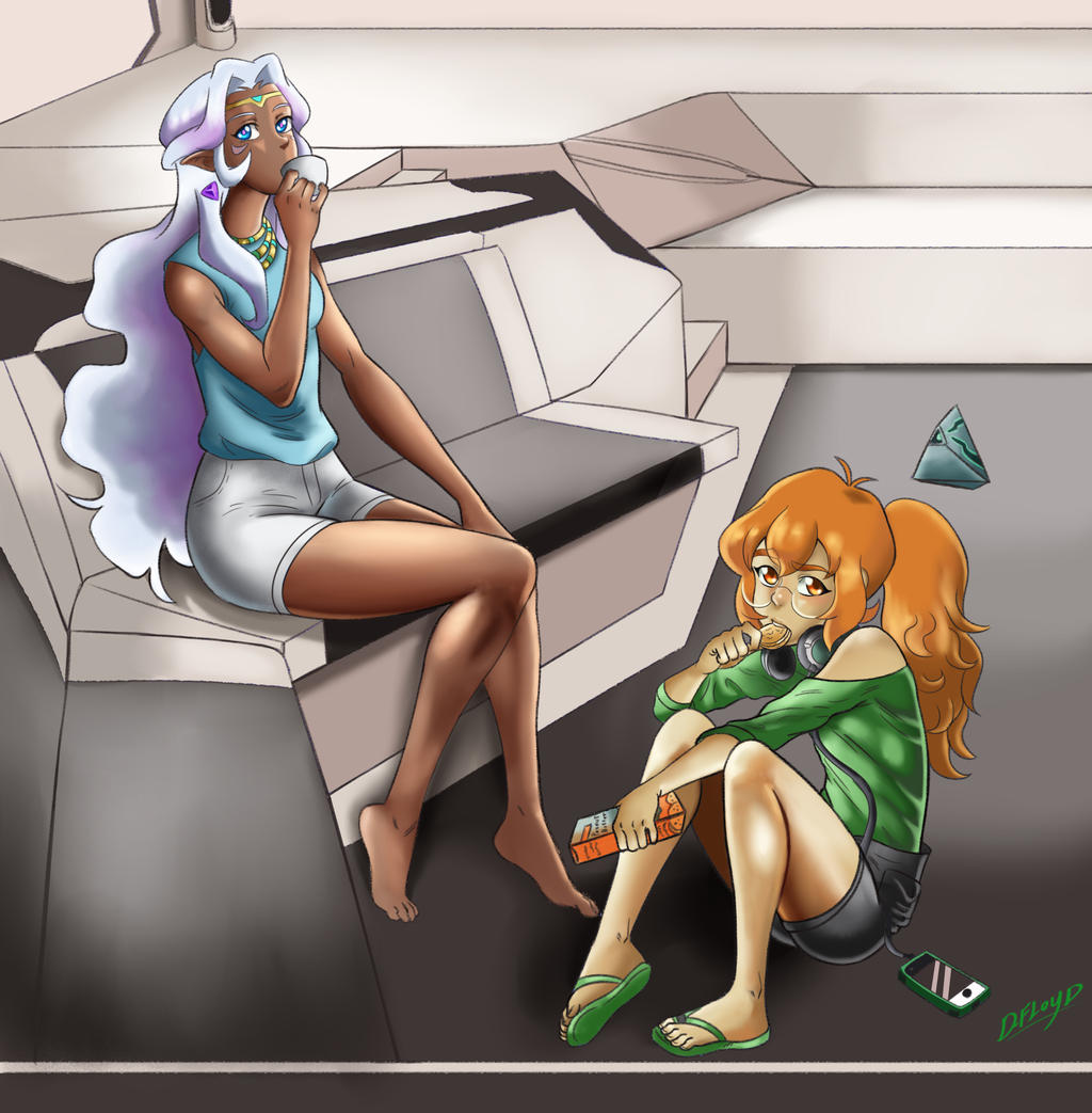 Pidge and Allura hanging out