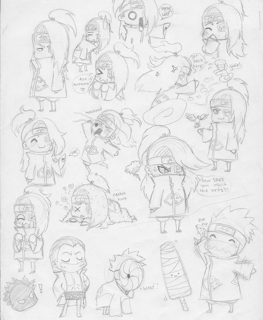 Deidara Chibi Sketches