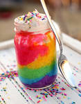 Rainbow Cake in a Jar by tracylopez