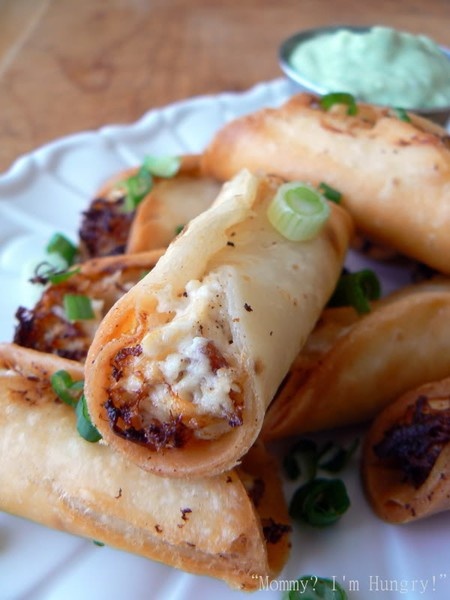 Chicken Bacon Cream Cheese Taquitos with Avocad