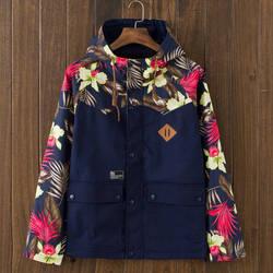 Men's Floral Print Hooies Jacket