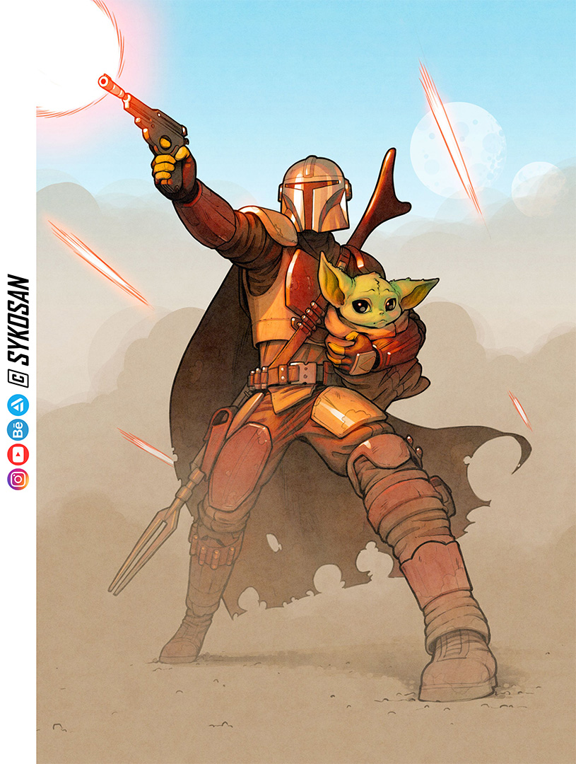 Mando coloured by sykosan on DeviantArt