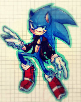 school doodles: sonic the hedgehod COLORED