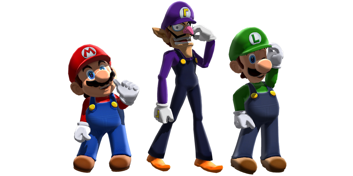 Three Plumbers (Mario, Waluigi and Luigi) by ArtLuigiBros on DeviantArt