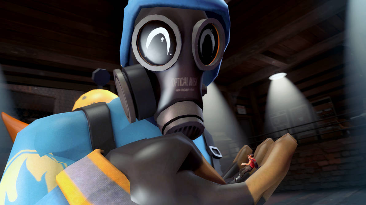 Pyro Don Some pyro holding a tiny scout I don't know by JustAGuy707 on DeviantArt