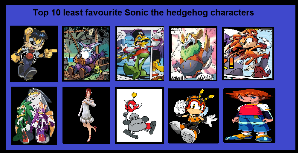 Aaron's Top 10 Least Favourite Sonic Characters