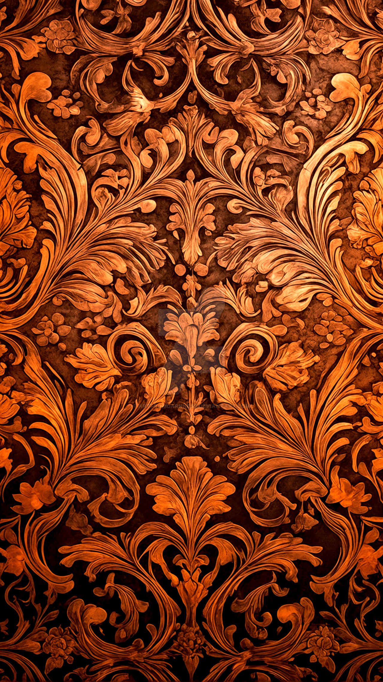Copper Damask Flourish