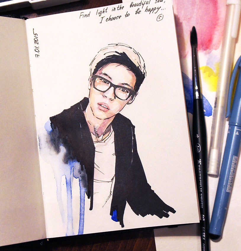 Portrait of one good korean guy) (Daily sketch #1)