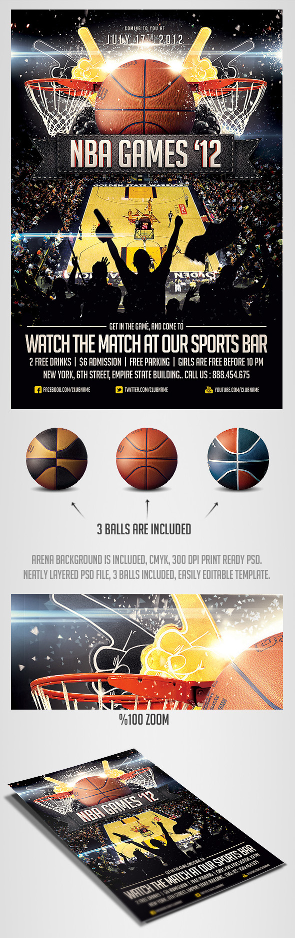 BasketBall Sports Flyer Template