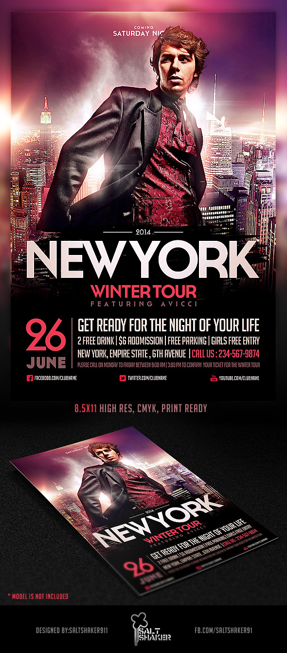 NYC Electro House Dj Flyer Template